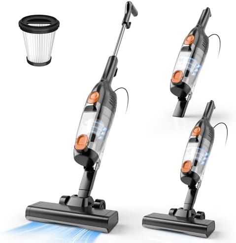 Vazone R6X Corded Stick Vacuum Cleaners for Home, 20Kpa Powerful Suction Stick Vacuum with 16Ft Cord, 2 in 1 Lightweight Handheld Vacuum Cleaner for Hardwood Floor Pet Hair