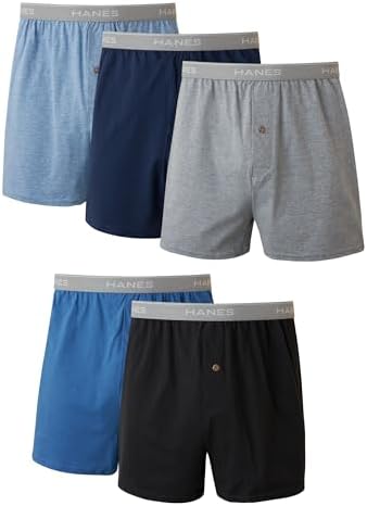 Hanes mens Underwear Boxers Pack, Cool and Breathable Cotton Underwear, Exposed and Comfortflex Waistbands, Multi-pack