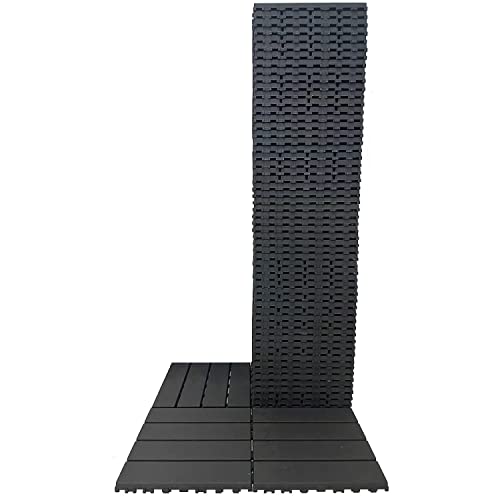 60 sq. ft Plastic Interlocking Deck Tiles,60 PCS Patio Deck Tiles,12"x12" Waterproof Outdoor Flooring All Weather Use, Patio Floor Decking Tiles for Porch Poolside Balcony Backyard