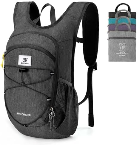 SKYSPER 15L/20L Foldable Hiking Backpack Lightweight Packable Travel Daypack with Chest Strap Small Folding Pack for Walking
