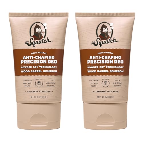 Dr. Squatch Whole Body Deodorant for Men - Odor + Sweat Control - Aluminum + Talc Free - Natural Ingredients - Dermatologist-Tested for All Skin Types - Wood Barrel Bourbon (3.4 fl oz, 2-Pack)