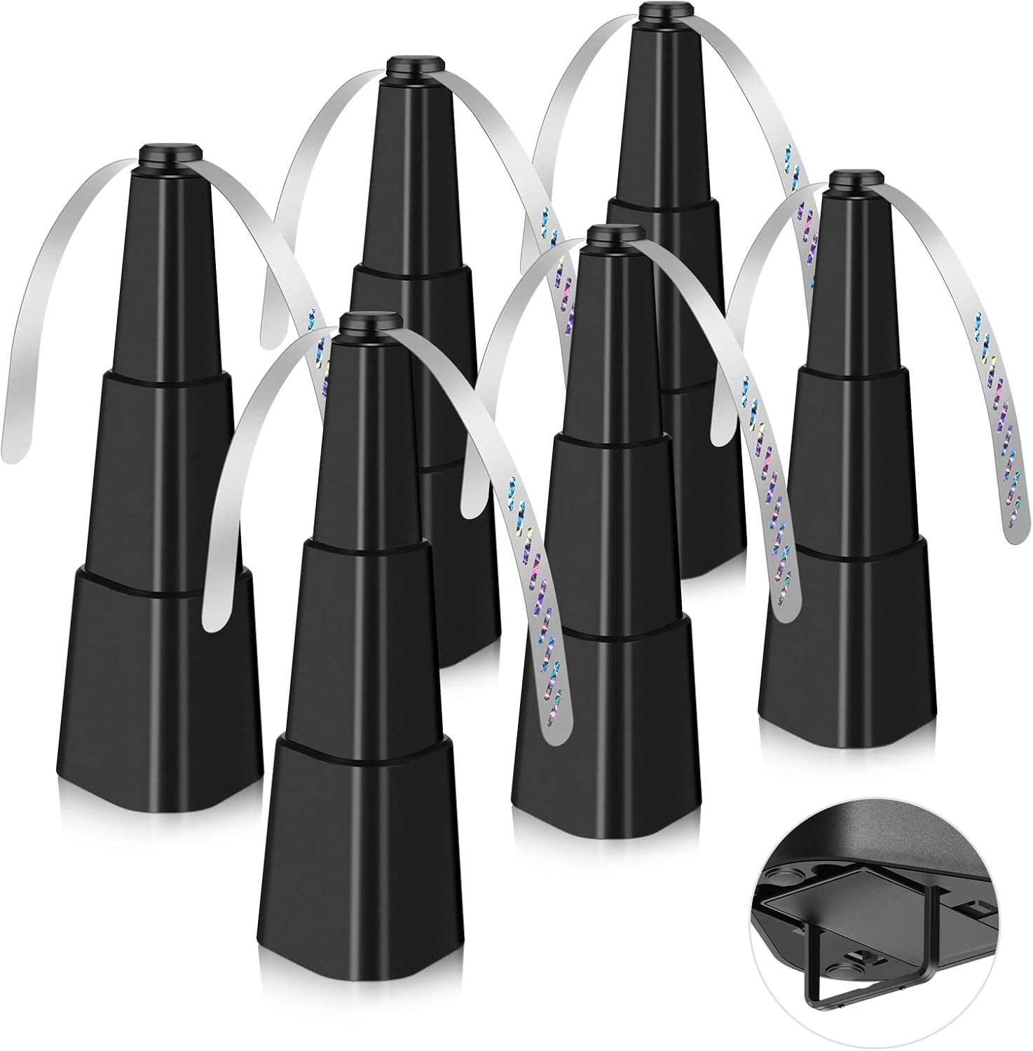 AMIAEDU Fly Fans for Tables, Fly Repellent Fan for Indoor\/Outdoor, Food Fans to Keep Flies Away for Party, BBQ, Home, Picnics, Travel, Portable and Easy Use 6 Pack (Black)