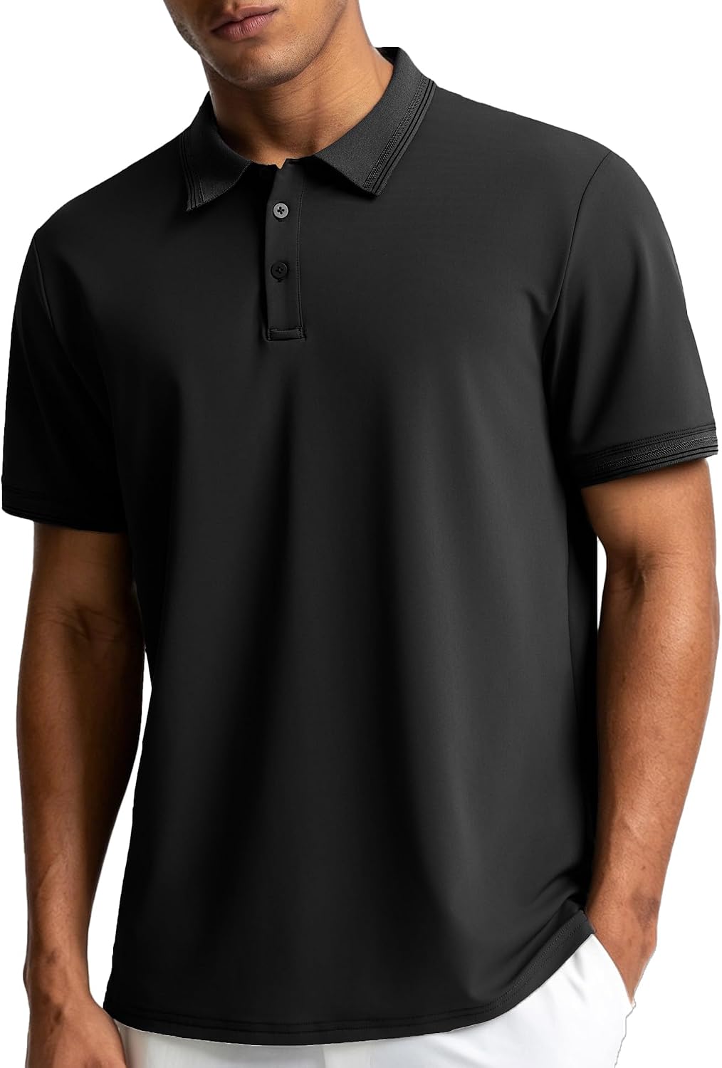 BRXL Polo Shirts for Men with Built in Sunglasses Loop Short Sleeve UPF 40+ Athletic Golf Shirts for Men Breathable Quick Dry