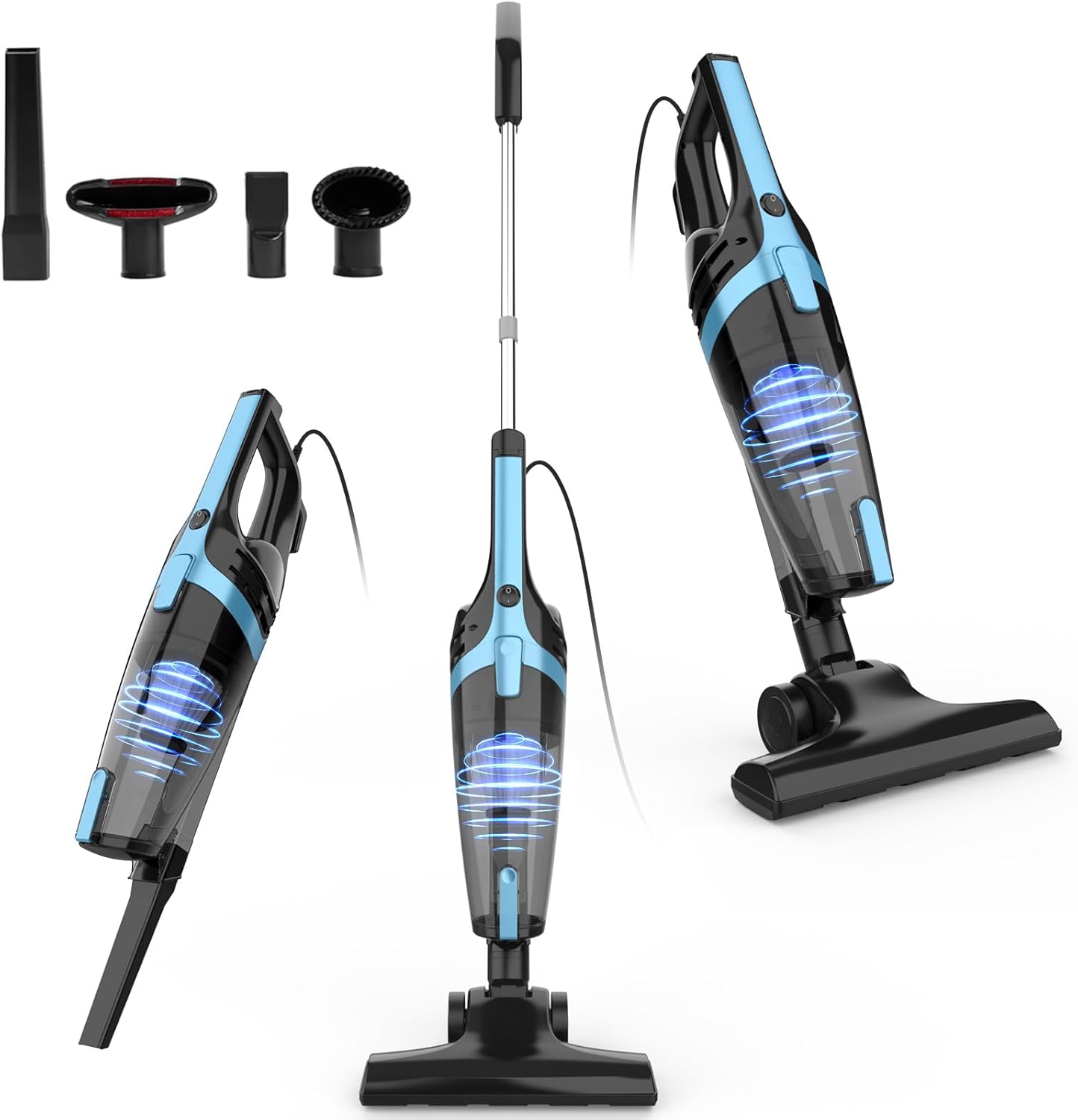 ECOVORTEX Corded Stick Vacuum Cleaners for Home, 20Kpa Powerful Suction Stick Vacuum with 16Ft Cord, 2 in 1 Lightweight Handheld Vacuum Cleaner for Hardwood Floor Pet Hair