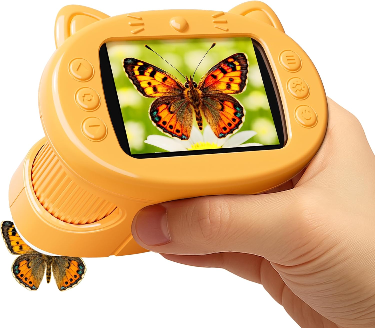 Handheld Digital Mini Microscope for Kids: 1000X 4K Portable Pocket 2.4" Screen Microscopes Toys STEM Electronic Learning Educational Science Kit 8-12 Birthday Gift 4 5 6 7 Year Old Boy Girl (Yell