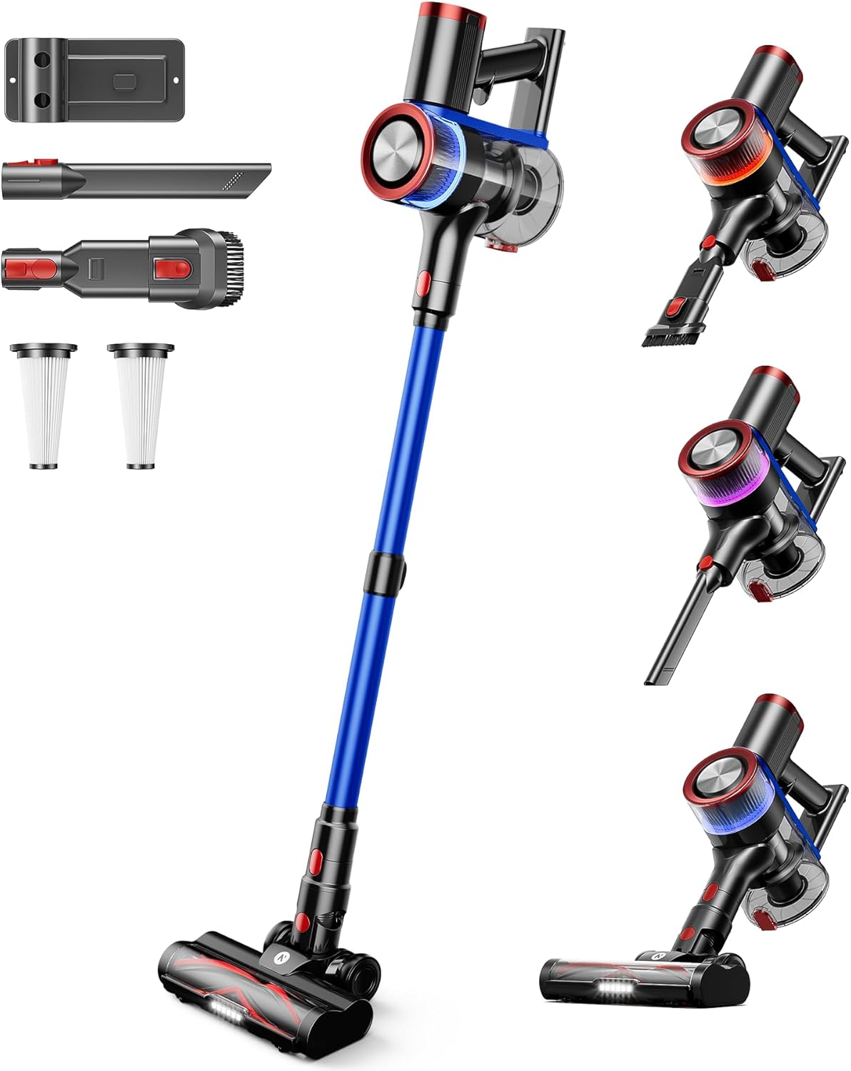 NADALY Cordless Vacuum Cleaner, 550W 45Kpa 65Mins Vacuum Cleaners for Home, Stick Vacuum with LED Display, Anti-Tangle, Self-Standing, 8-in-1 Lightweight Vacuum for Hardwood Floor\/Carpet\/Pet Hair