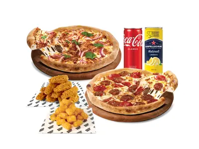 Set For 3-4 Pizzas, Sides & Drinks