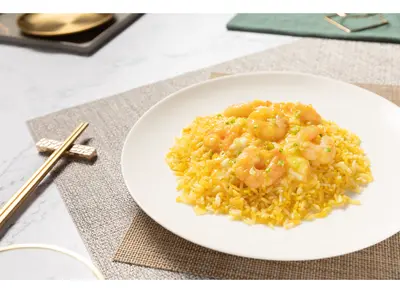 Fried Rice with Shrimps and Scrambled Egg