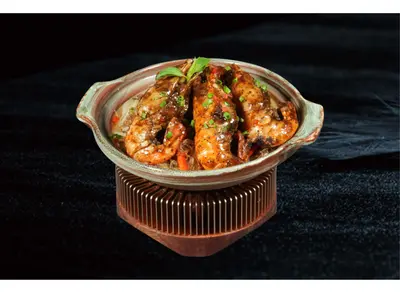 Black Pepper Roche Shrimp with Bean Thread Noodles (Spicy)