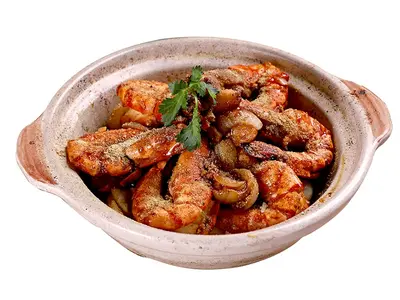 Sizzling White Pepper Shrimp