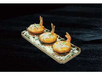 Black Truffle Phoenix Tail Shrimp Toast