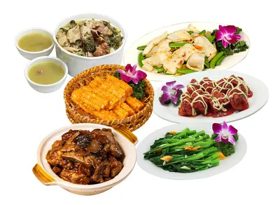 Four-person set meal with feet together