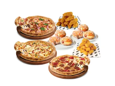 Combo Set For 4-6 Pizzas, SidesLil Pans, Doughnuts
